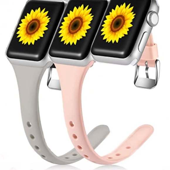 Other - 🌸3/$15 🌸 Thin Silicone Apple Watch Sports Bands - Two Pack